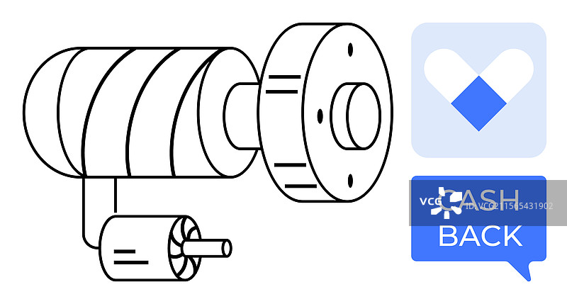 机械齿轮与现金返还图片素材