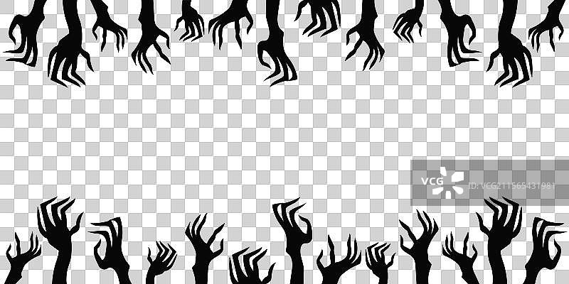 幽灵般的手影，营造出恐怖的万圣节氛围图片素材