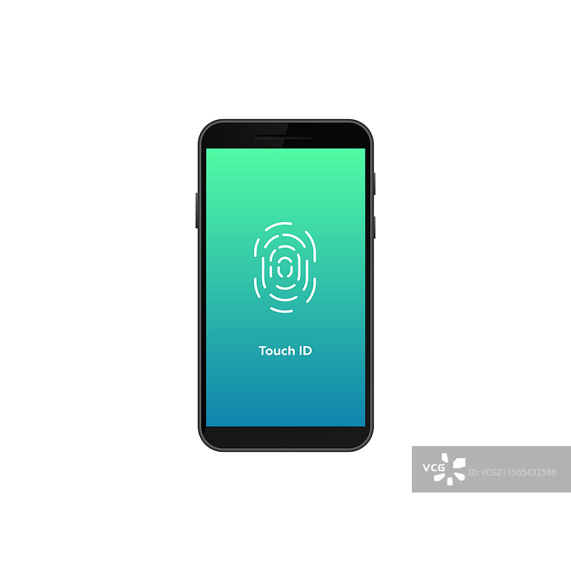 智能手机显示触控ID功能以确保安全图片素材