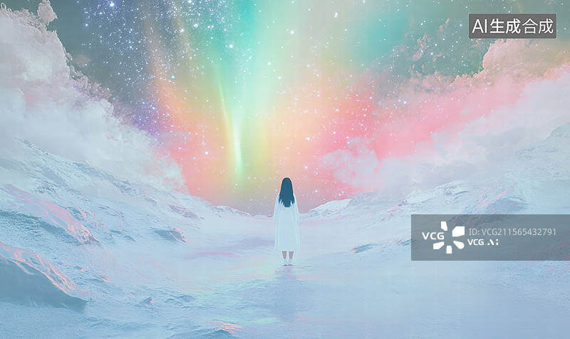 【AI数字艺术】彩虹尽头的奇幻世界图片素材