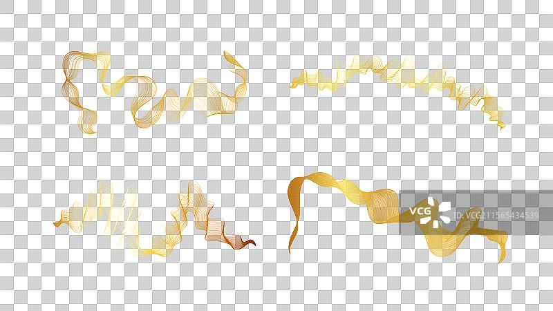 一组奢华金色波浪的抽象背景图片素材