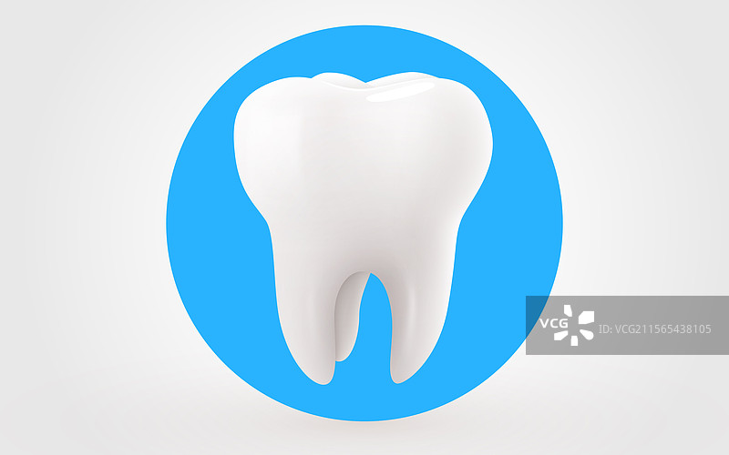 蓝色背景上的孤立牙齿牙科图片素材