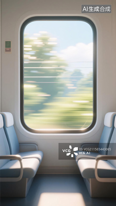 【AI数字艺术】3D列车窗景遐想图片素材