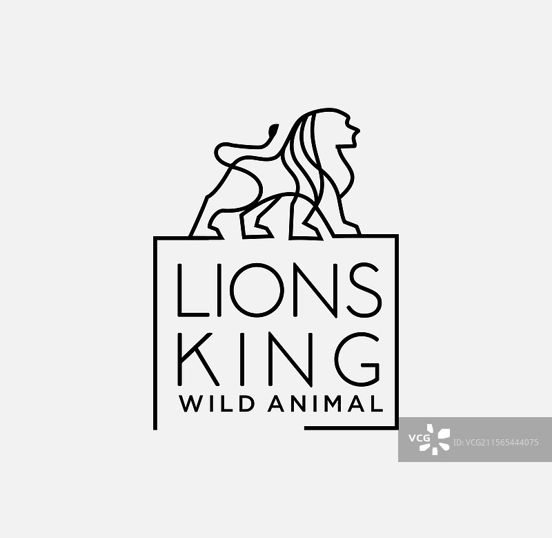 狮子王线条艺术logo设计图片素材