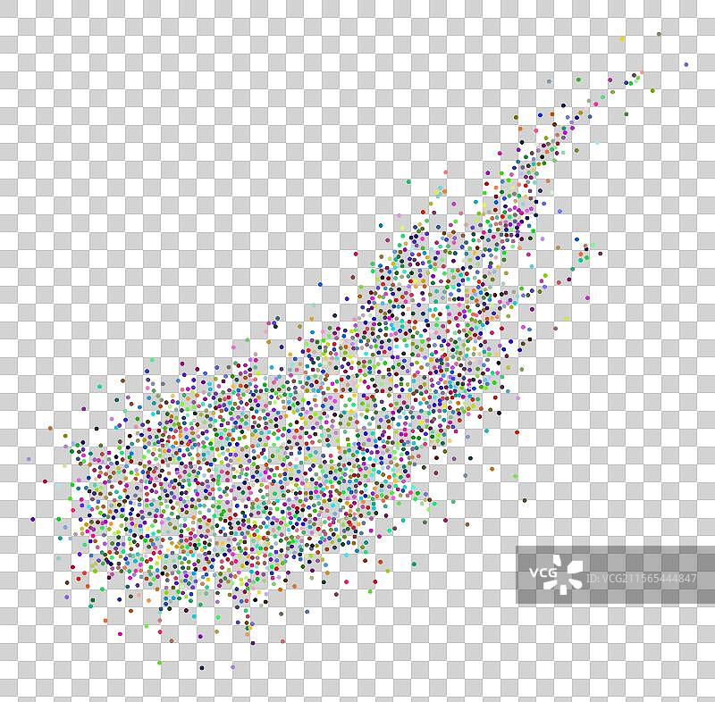五彩斑斓的点状粒子流动图片素材