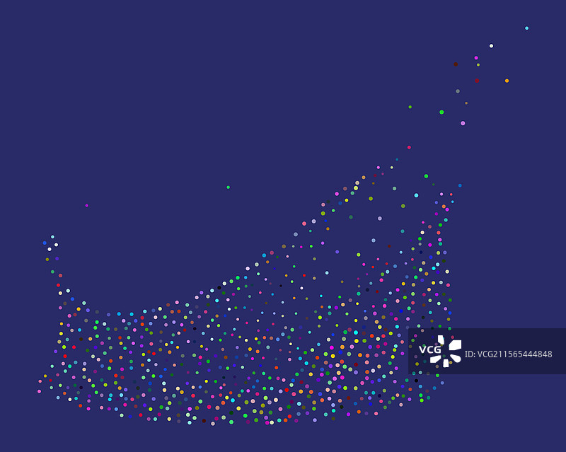五彩斑斓的点状粒子流动图片素材