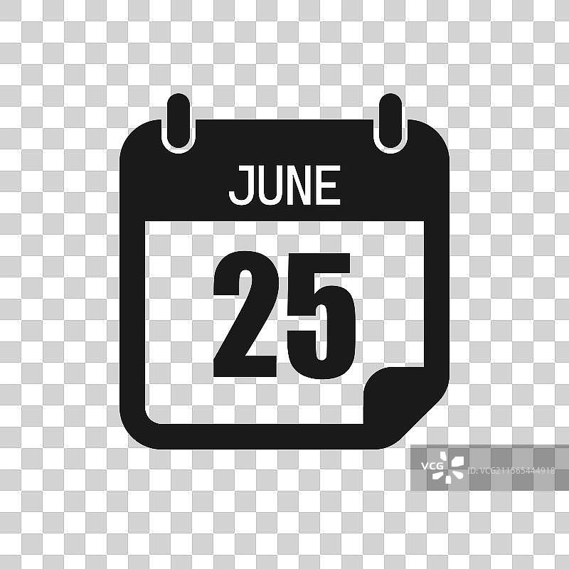 图标页面日历 - 6月25日图片素材