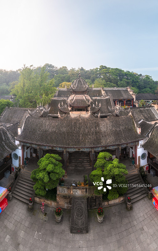 四川省自贡市自流井区西秦会馆航拍图图片素材