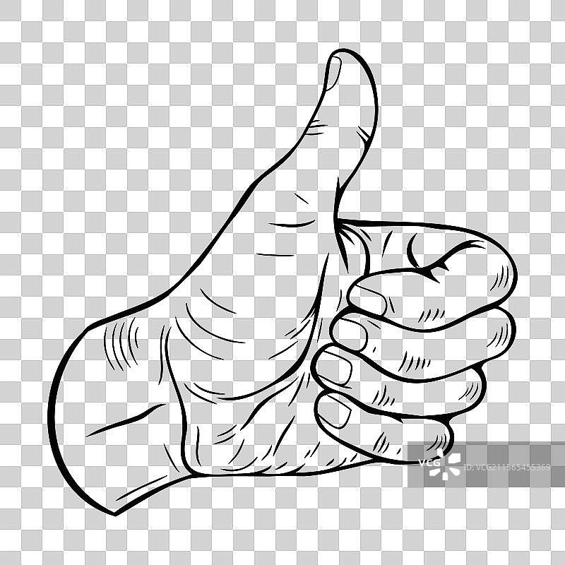 一只竖起大拇指的手图片素材