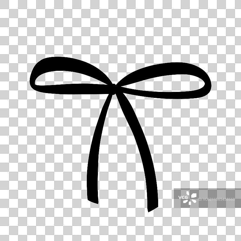 手绘的优雅细带蝴蝶结简单设计图片素材