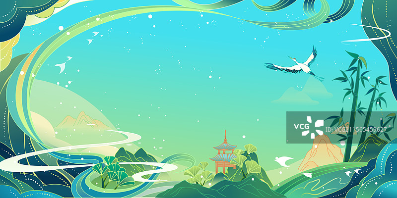 中式国风节气节日商业插画图片素材