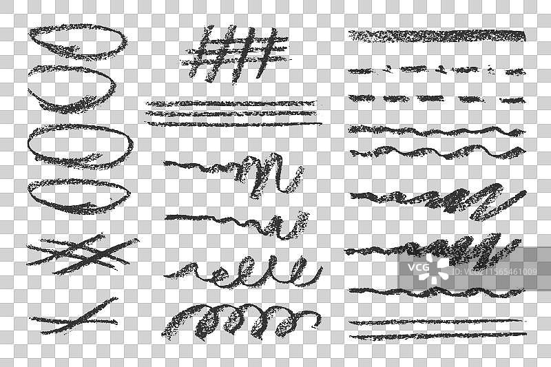 炭笔手绘卷曲线条溅洒图片素材