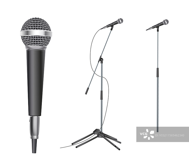 音乐工作室的麦克风和杂项设备图片素材