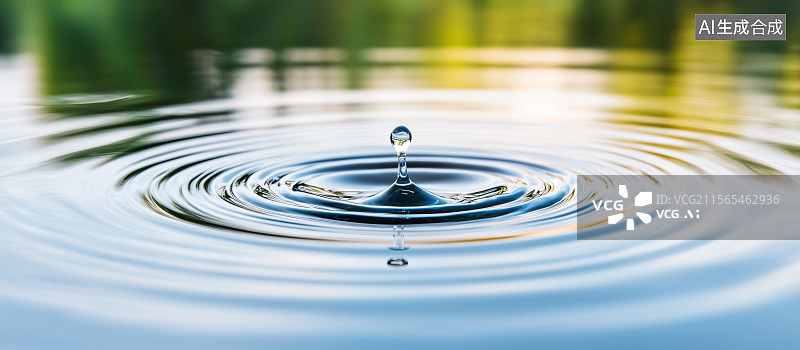 【AI数字艺术】水滴在水中飞溅的特写镜头图片素材