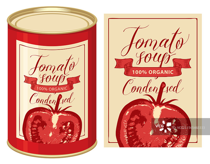 浓缩番茄汤标签图片素材