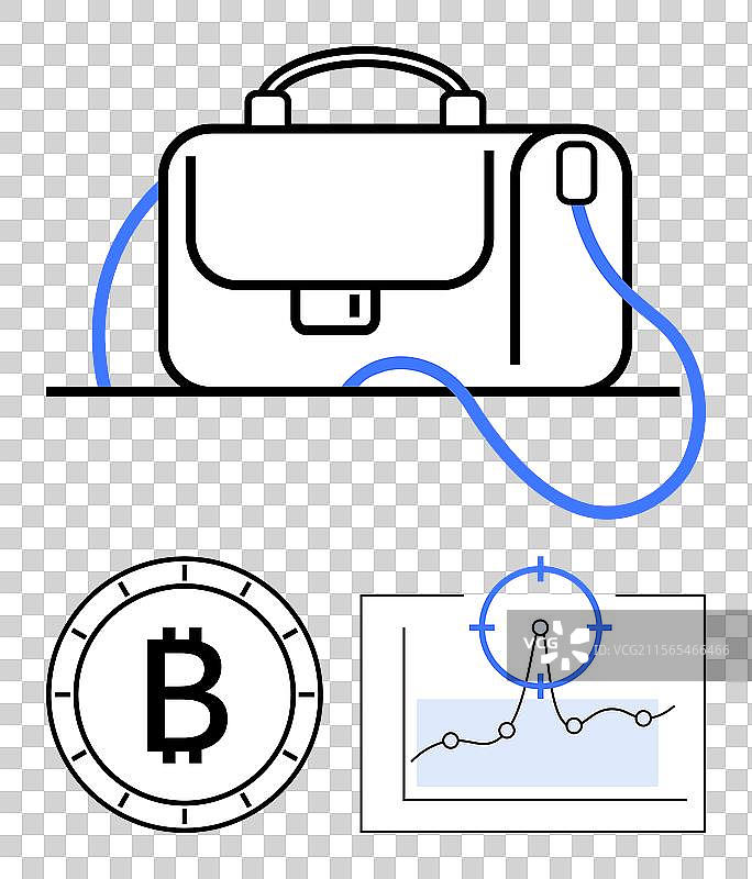 数字钱包加密货币符号与增长图片素材