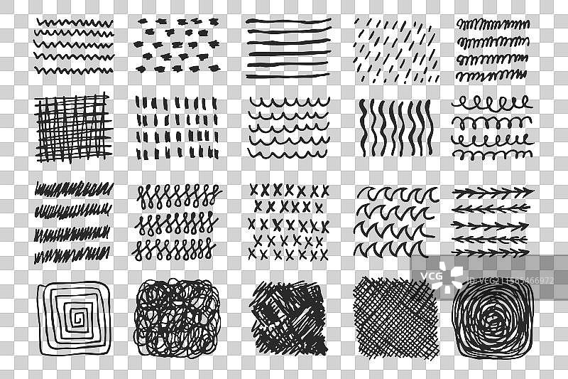 手绘抽象涂鸦图案与各种元素图片素材