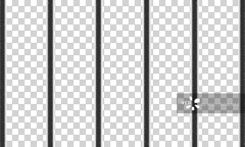 监狱栏杆图案，白色背景上的黑色竖线图片素材