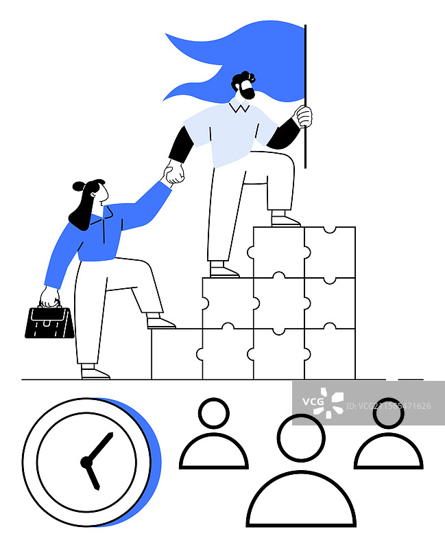 团队合作与领导力，引导他人走向成功图片素材