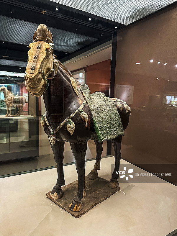 唐代 唐三彩三花马 大唐西市博物馆图片素材