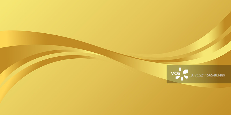 金色渐变横幅，金色波浪形状图片素材