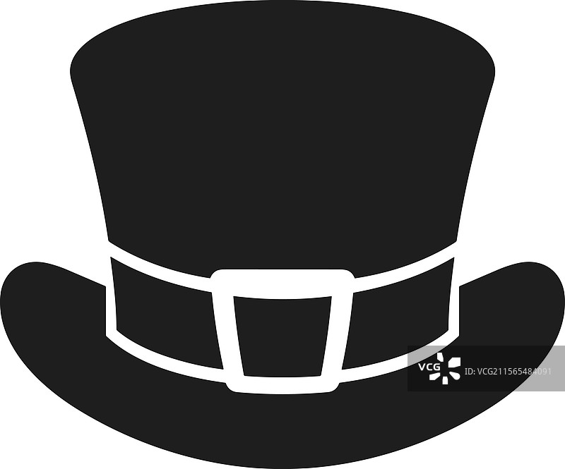 带扣的风格化小精灵帽轮廓图片素材