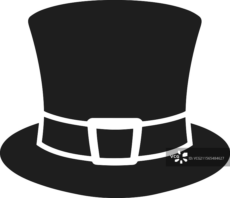 经典的带扣小精灵帽轮廓图片素材