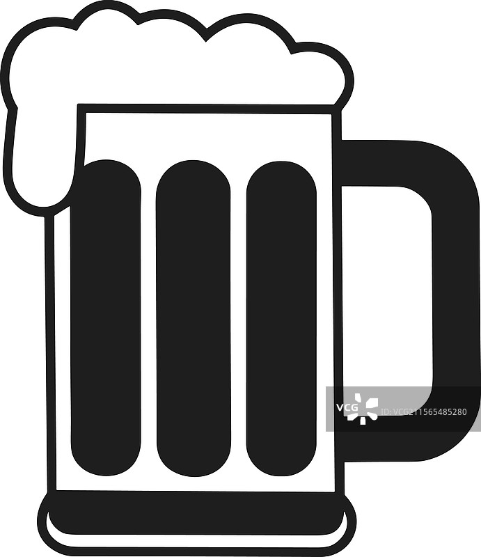 经典酿酒厂的啤酒杯轮廓与泡沫图片素材