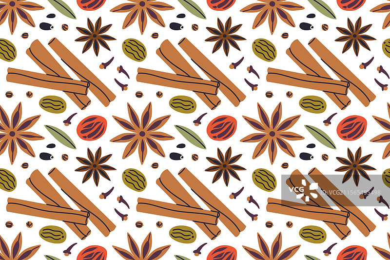 节日图案与芳香烘焙香料图片素材