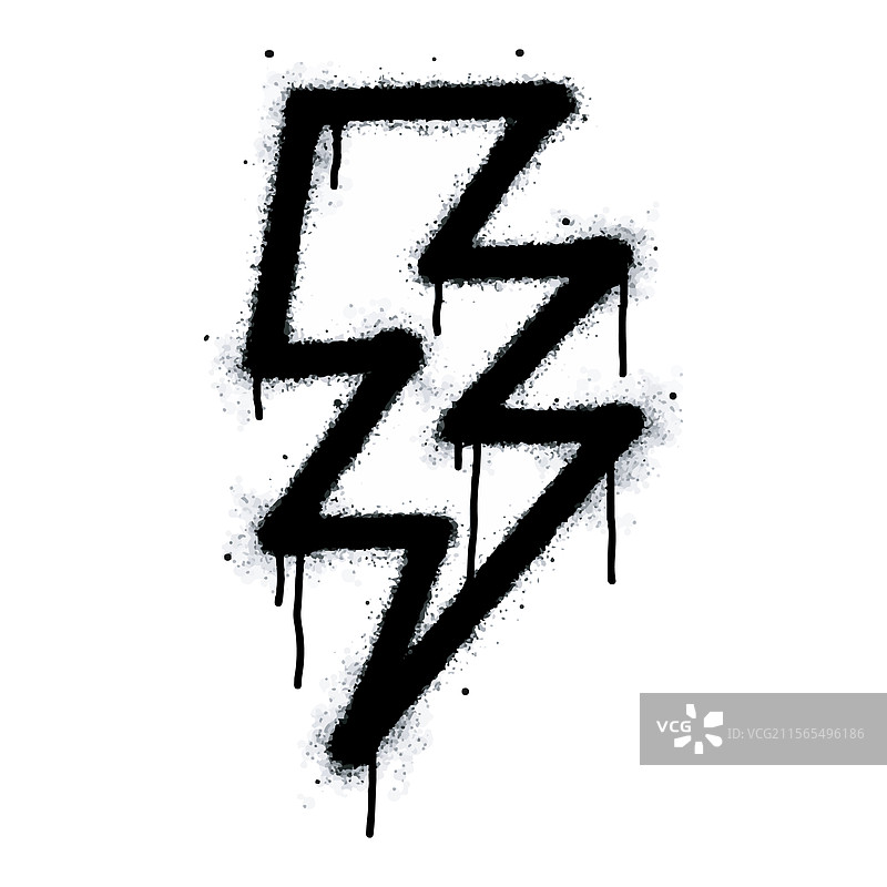 喷漆涂鸦电闪雷鸣的闪电符号图片素材