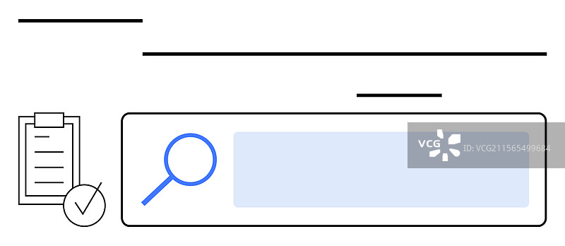 带有放大镜和清单的搜索栏图片素材