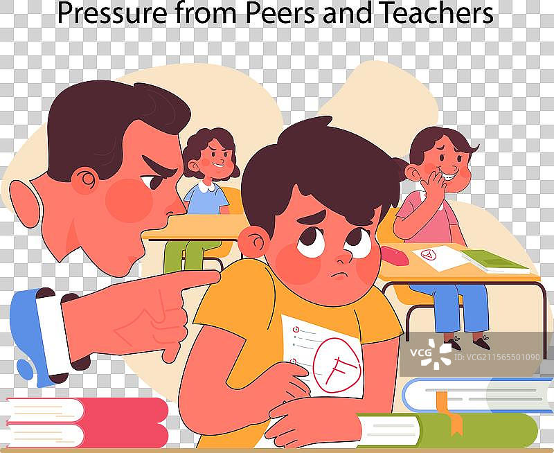 教育压力概念平面图图片素材