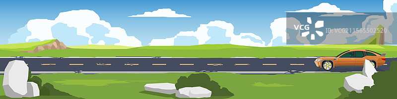 驾驶中的轿车排列用于横幅图片素材