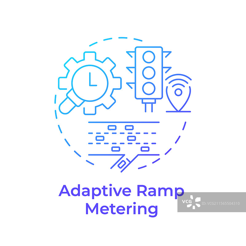 自适应匝道计量蓝色渐变概念图标图片素材