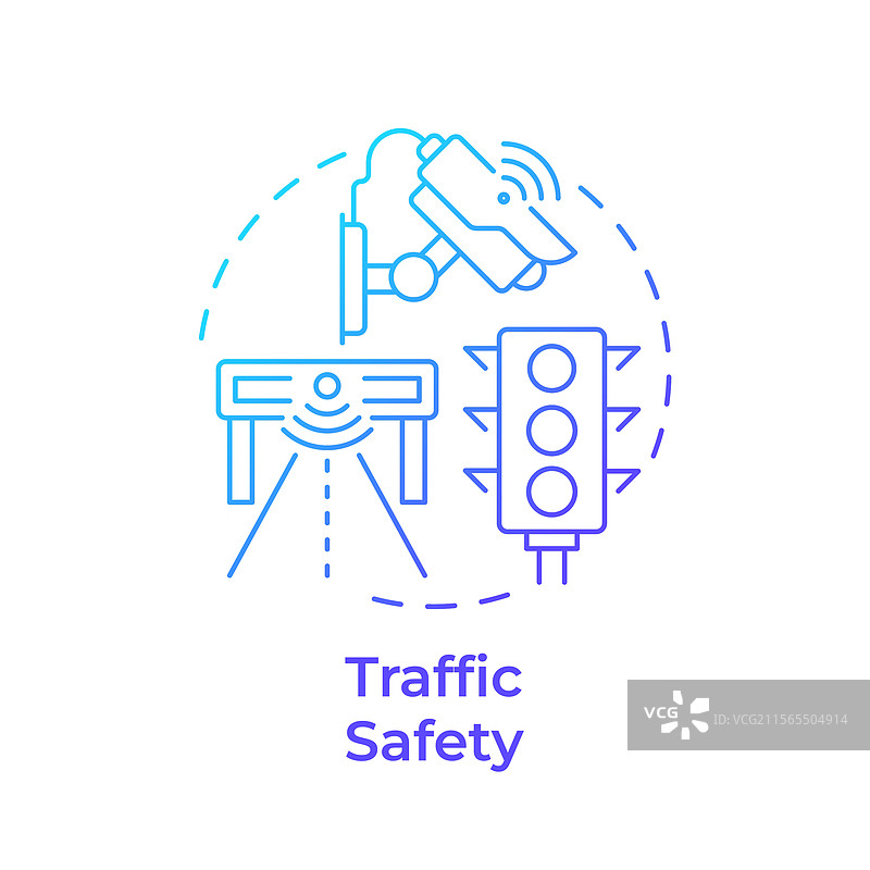 交通安全蓝色渐变概念图标图片素材