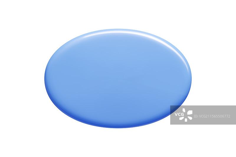 蓝色3D椭圆形标注横幅，表面光滑图片素材