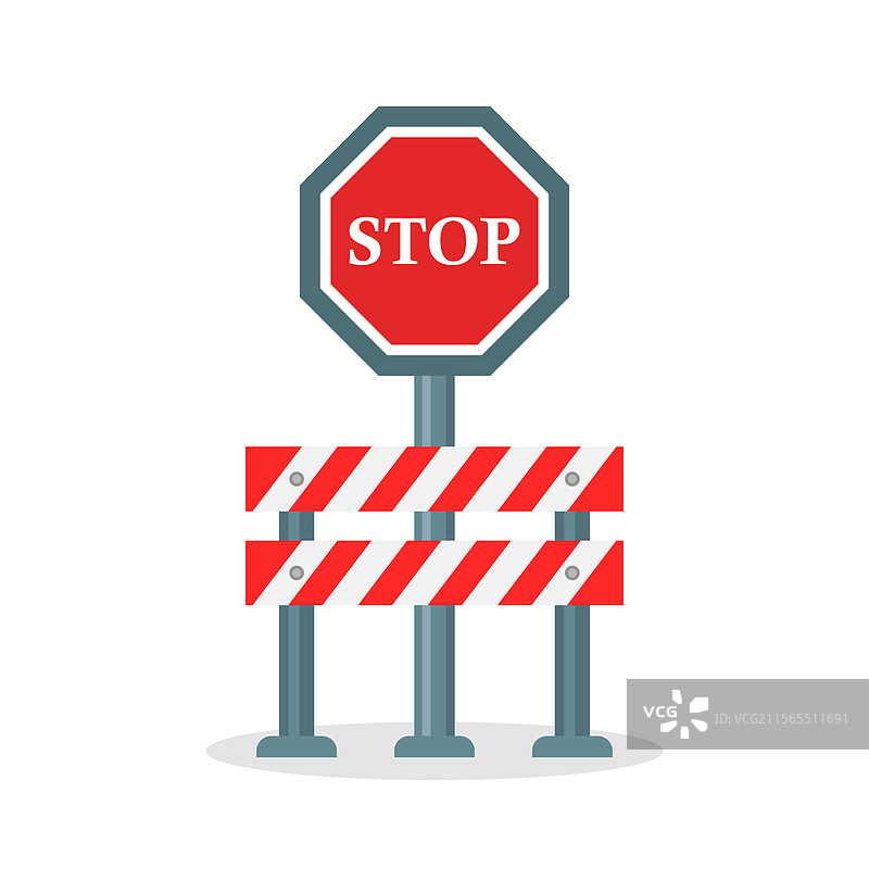 平面风格的交通阻断路障图标图片素材