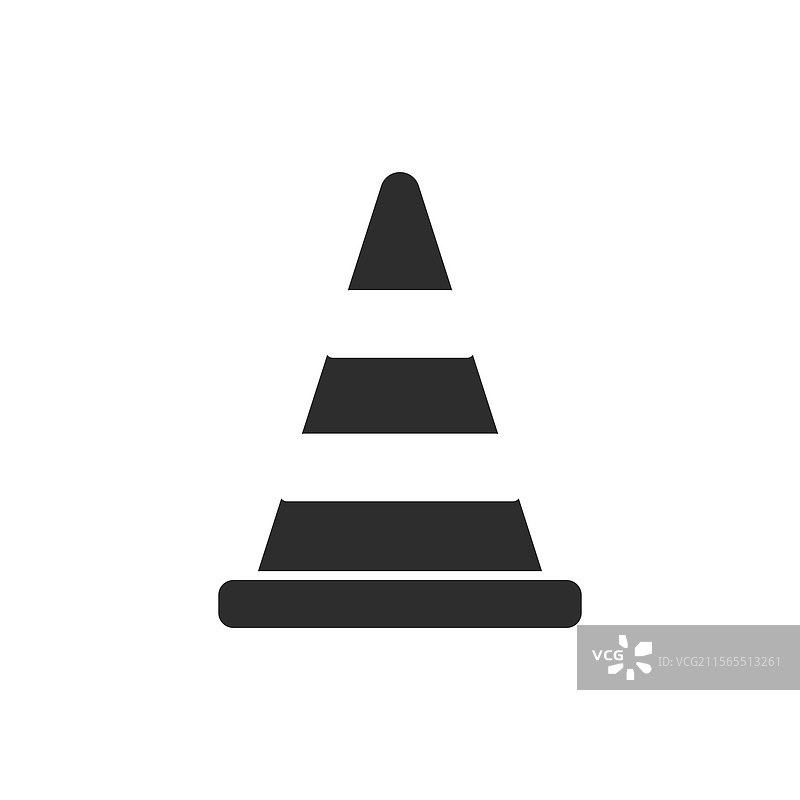 平面风格的交通锥图标，安全障碍物图片素材