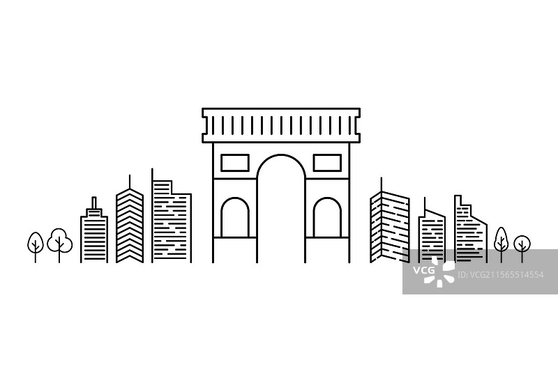 巴黎凯旋门标志图片素材