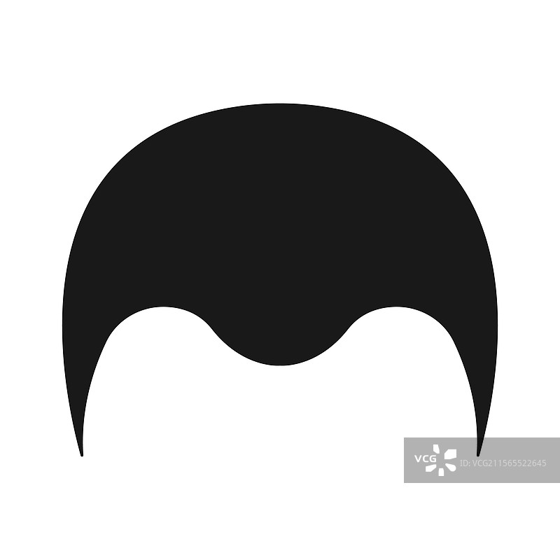 光滑的黑发轮廓与秃顶图片素材