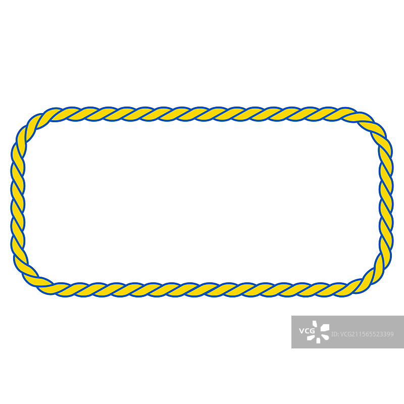 扭曲的黄色和蓝色绳索框架海洋边界图片素材
