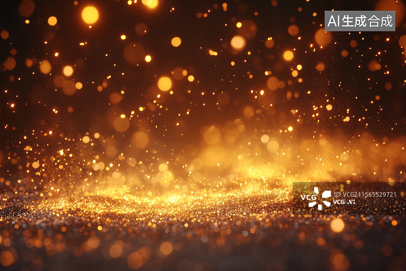 【AI数字艺术】金色闪光粒子背景图片素材
