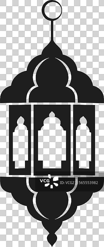 传统伊斯兰灯笼剪影 - 优雅图片素材