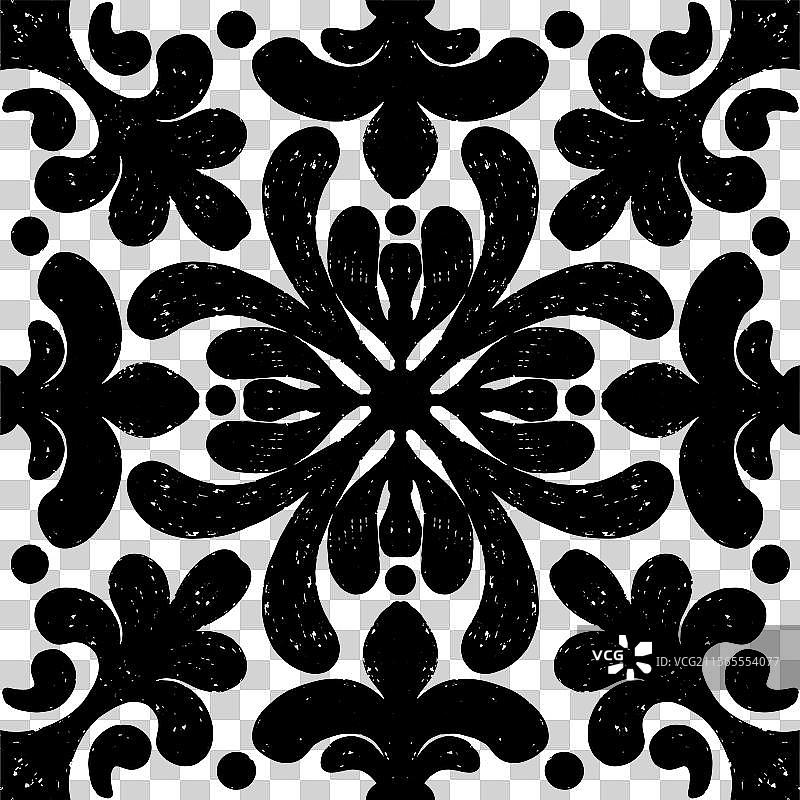 复杂的黑色对称图案图片素材