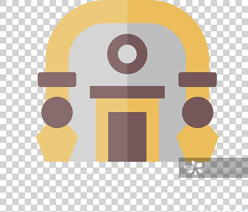 与城市符号相关的博物馆图标，扁平风格图片素材