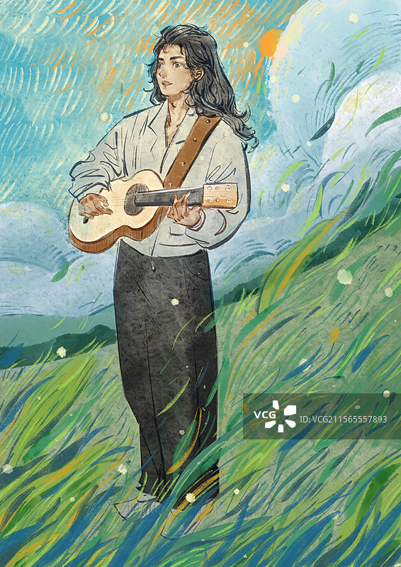 青春男大插画图片素材