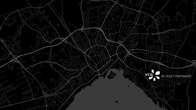 瑞典城市瓦斯特拉斯的黑色街道地图图片素材