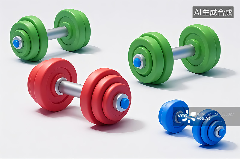 【AI数字艺术】哑铃健身元素插画图片素材