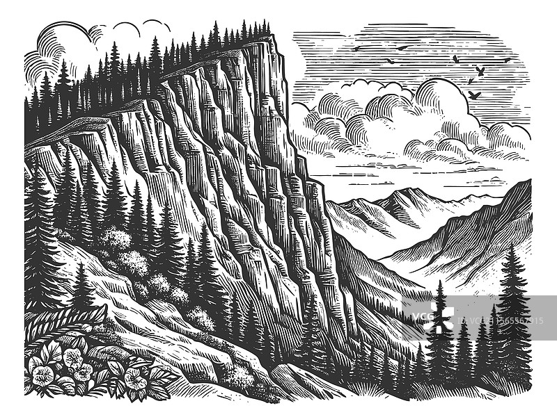 落基山脉风景雕刻图片素材