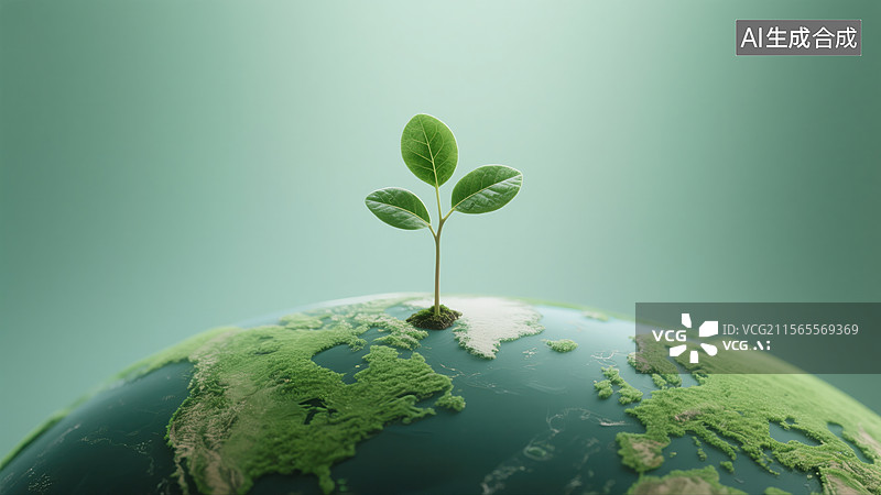 【AI数字艺术】绿色地球环保图片素材